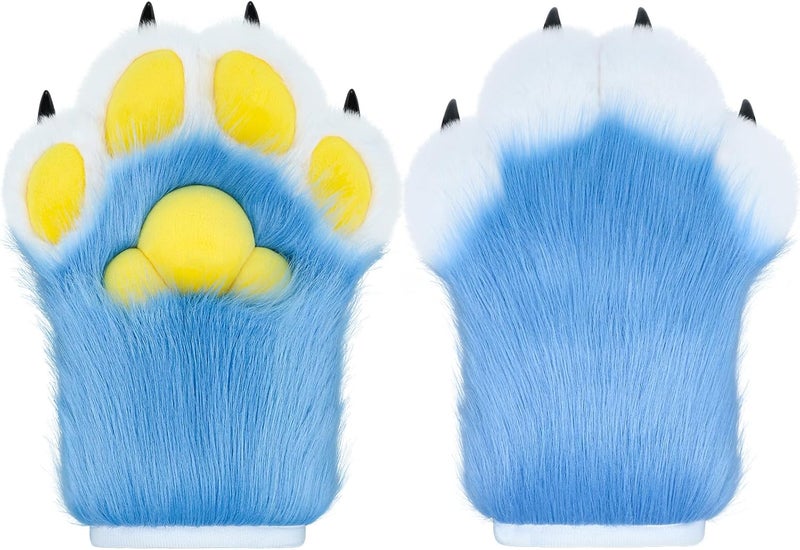 BNLIDES Cosplay Fursuit Paw Gloves Furry Claw Gloves Built-in Whistle Decompression Toys Costume Party Accessories for Adult - Image 1
